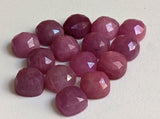 8mm Pink Sapphire Faceted Cushion Shape Cabochon Natural Pink Sapphire Flat Back