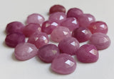 8mm Pink Sapphire Faceted Heart Shape Cabochon, Natural Flat Back Heart Stone