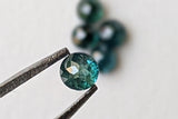 Peacock Blue Rose Cut Diamond Cabochons, 2.8-3mm Round Flat Back Diamond for Jewelry (1Pcs To 5Pcs) - PPD794