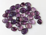 10-12mm Fluorite Rose Cut Cabochons, 5 Pcs Natural Purple Fluorite Flat Back