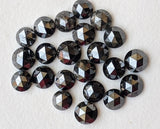 Black Rose Cut Diamond Cabochons, 2.5-3mm Round Flat Back Diamonds for Jewelry (1Pcs To 8Pcs) - BRCD1