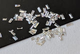 Clear White Diamonds, NATURAL 2-2.5 mm, Rectangle Baguette Cut Faceted White