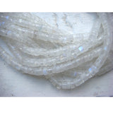 5 mm White Rainbow Moonstone Tyre Beads, Rainbow Moonstone Spacer Beads, Rainbow