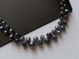 2.3x2.5-2.7x3mm Natural Black Salt And Pepper Diamond Drop Pendant (2Pc To 10Pc)