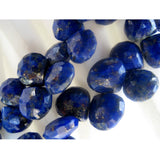 7-8 mm Blue Lapis Lazuli Faceted Heart Beads, Lapis Lazuli Heart Shaped Beads