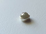 5.5mm Gray Rose Cut Diamond Loose 925 Silver Bezel Set Collet, Ring Pendant