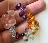 4x6-7x10 mm Multi Gemstone Faceted Teardrop Beads, Multi Color Drop Beads