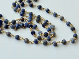 3.5mm Sodalite Faceted Rondelles in 925 Silver Gold Plated Wire Wrapped Rosary