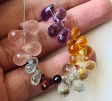 4x6-7x10 mm Multi Gemstone Faceted Teardrop Beads, Multi Color Drop Beads