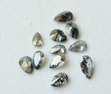 2.9x1.8mm Salt And Pepper Faceted Pear Diamond 2Pc Double Cut Diamond For Jewels