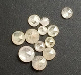 2-2.5mm White Loose  Rose Cut Flat Back Faceted Diamond (2pc To 10pc Options)