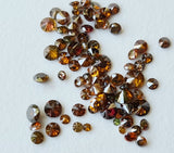 1.2-2.5mm Red Brown Round Brilliant Cut Diamond 5 Pcs Melee Diamonds For Jewelry