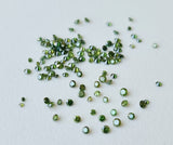 1.3-1.7mm 5 Pieces Green Round Brilliant Cut Melee Diamonds For Jewelry