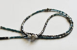 Blue Black Rough Diamond Faceted Pipe Bead Sparkling Diamond Faceted Drum Bead