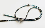 Blue Black Rough Diamond Faceted Pipe Bead Sparkling Diamond Faceted Drum Bead