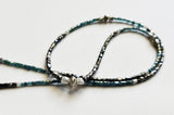 Blue Black Rough Diamond Faceted Pipe Bead Sparkling Diamond Faceted Drum Bead