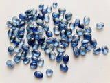 6x4mm-8x6mm Kyanite Plain Cabochons, Natural Kyanite Oval Flat Back Cabochons