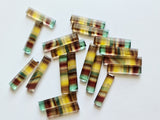 30mm Fluorite Sticks, 5 Pcs MultiColor Fluorite Fancy Sticks, Fluorite Flat Back