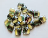 18mm Fluorite Fancy, 3 Pcs MultiColor Fluorite Fancy Pear, Both Side Faceted