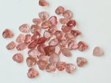 6mm Each Strawberry Quartz Heart Cut Stone Natural Faceted Strawberry Heart Cut