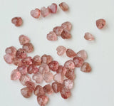 6mm Each Strawberry Quartz Heart Cut Stone Natural Faceted Strawberry Heart Cut