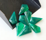 22mm Green Onyx Shield Shape, 5 Pcs Green Onyx Fancy Shield Both Side Faceted