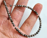 3-3.5mm Diamond Bead Natural Light Gray Smooth Polished Round Diamond Bead