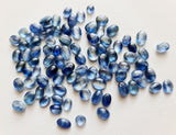 6x4mm-8x6mm Kyanite Plain Cabochons, Natural Kyanite Oval Flat Back Cabochons