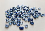 6x4mm-8x6mm Kyanite Plain Cabochons, Natural Kyanite Oval Flat Back Cabochons