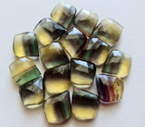 18mm Fluorite Fancy, 3 Pcs MultiColor Fluorite Fancy Pear, Both Side Faceted