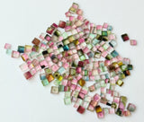 3-4.5mm Multi Tourmaline Cabochons Natural Bio Tourmaline Plain Square Flat Back