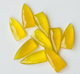 25mm Yellow Chalcedony Shield Shape, 5 Pcs Yellow Chalcedony Fancy Shield