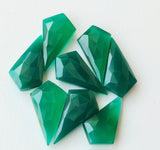 22mm Green Onyx Shield Shape, 5 Pcs Green Onyx Fancy Shield Both Side Faceted