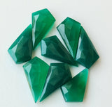 22mm Green Onyx Shield Shape, 5 Pcs Green Onyx Fancy Shield Both Side Faceted