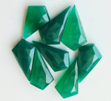 22mm Green Onyx Shield Shape, 5 Pcs Green Onyx Fancy Shield Both Side Faceted