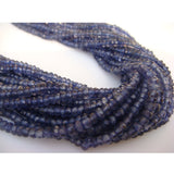 3.5-4mm Iolite Faceted Rondelle Beads, Blue Iolite Faceted Beads, Iolite Faceted
