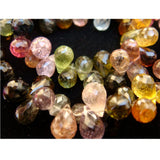 4x6mm Multi Tourmaline Faceted Tear Drop Beads, Natural Multi Tourmaline Drop