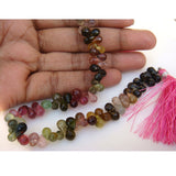 5x7mm Multi Tourmaline Faceted Tear Drop Beads, Natural Multi Tourmaline Drop