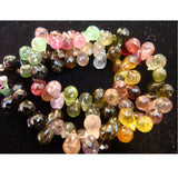 5x7mm Multi Tourmaline Faceted Tear Drop Beads, Natural Multi Tourmaline Drop