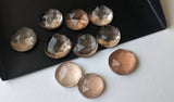 8-9mm Imperial Topaz Faceted Round Flat Back Cabochons, Imperial Topaz Rose Cut
