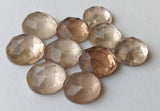 8-9mm Imperial Topaz Faceted Round Flat Back Cabochons, Imperial Topaz Rose Cut