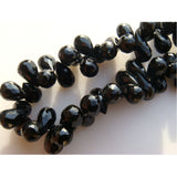 5x10 mm Black Onyx Micro Faceted Tear Drop Briolettes For Jewelry