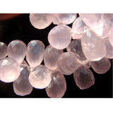 7x10 mm Rose Quartz Faceted Tear Drop Bead, Rose Quartz Micro Faceted Briolette