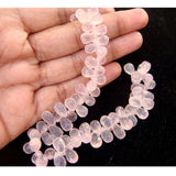 6x9 mm Rose Quartz Faceted Tear Drop Bead, Rose Quartz Micro Faceted Briolette