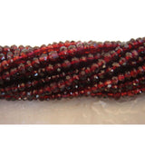 3mm Mozambique Garnet Faceted Rondelles, Tiny Beads, Natural Garnet For Necklace