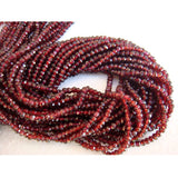 3mm Mozambique Garnet Faceted Rondelles, Tiny Beads, Natural Garnet For Necklace