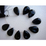 26x18 mm Black Onyx Faceted Pear Shaped Briolettes, Black Onyx Pear, Black Onyx