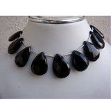 26x18 mm Black Onyx Faceted Pear Shaped Briolettes, Black Onyx Pear, Black Onyx