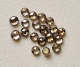 2.5-3mm Rose Cut Diamonds, Cognac Clear Faceted Flat Back Diamonds for Jewelry (2Pc To 4Pc) - PPD962