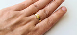 Yellow Raw Diamond Ring, 925 Silver Solid Stackable Ring, Cube Shape Rough Diamond Ring, Promise Ring, Delicate Minimalist Ring- APD11, 4 MM, RINg size-3